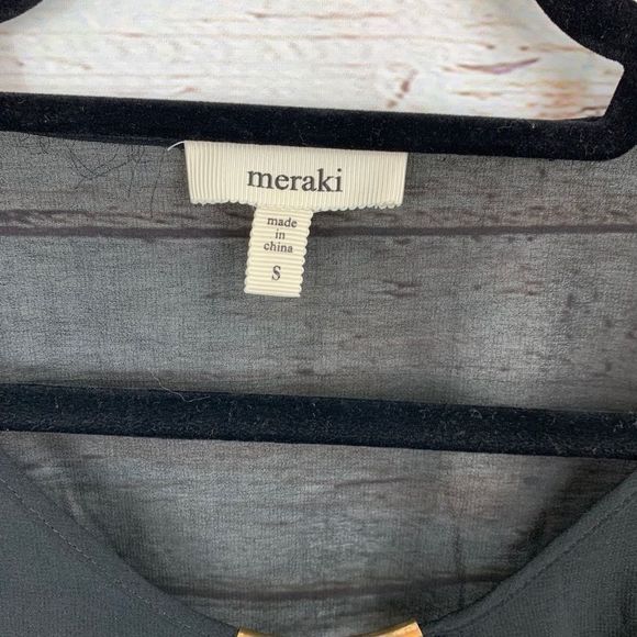 EUC Meraki Sheer Crossbody Blouse! Black - Picture 5 of 11